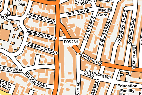 PO5 2SH map - OS OpenMap – Local (Ordnance Survey)
