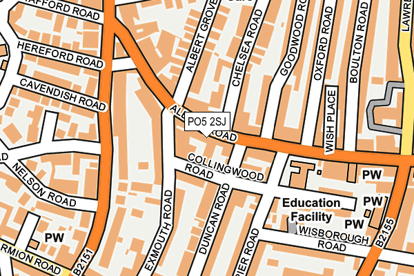 PO5 2SJ map - OS OpenMap – Local (Ordnance Survey)