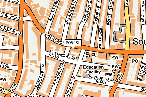 PO5 2SL map - OS OpenMap – Local (Ordnance Survey)