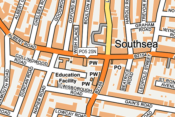 PO5 2SN map - OS OpenMap – Local (Ordnance Survey)