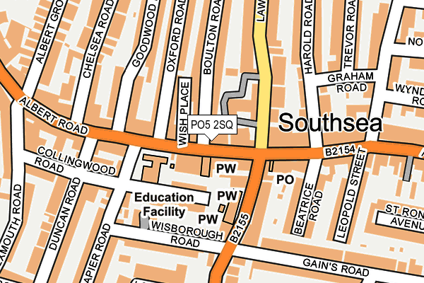 PO5 2SQ map - OS OpenMap – Local (Ordnance Survey)