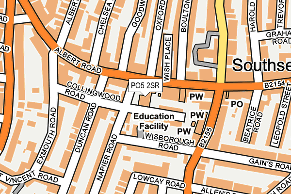 PO5 2SR map - OS OpenMap – Local (Ordnance Survey)
