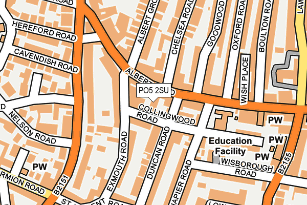 PO5 2SU map - OS OpenMap – Local (Ordnance Survey)