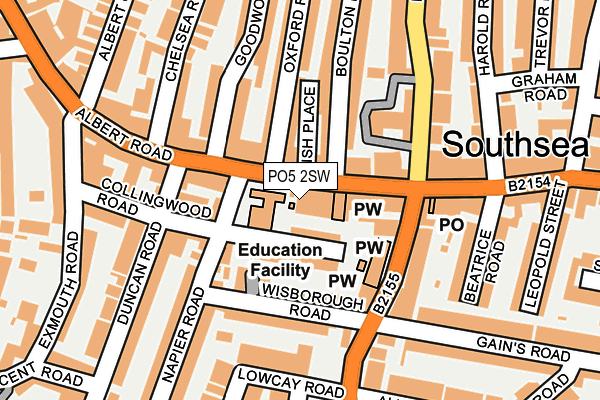 PO5 2SW map - OS OpenMap – Local (Ordnance Survey)