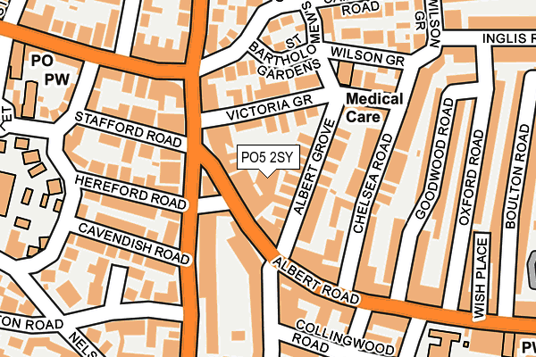 PO5 2SY map - OS OpenMap – Local (Ordnance Survey)