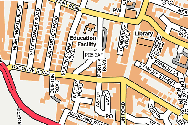 PO5 3AF map - OS OpenMap – Local (Ordnance Survey)