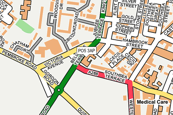 PO5 3AP map - OS OpenMap – Local (Ordnance Survey)