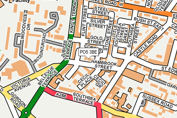 PO5 3BE map - OS OpenMap – Local (Ordnance Survey)