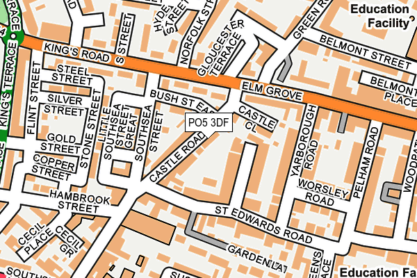 PO5 3DF map - OS OpenMap – Local (Ordnance Survey)