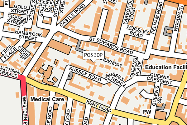 PO5 3DP map - OS OpenMap – Local (Ordnance Survey)