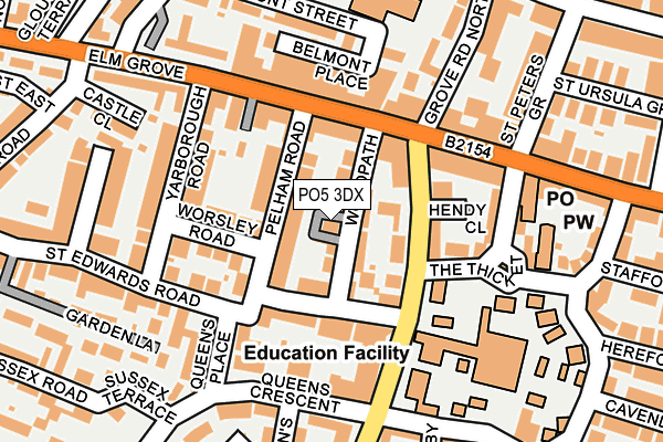 PO5 3DX map - OS OpenMap – Local (Ordnance Survey)