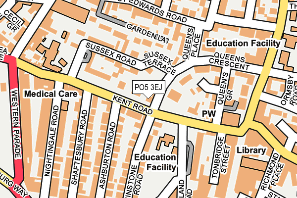 PO5 3EJ map - OS OpenMap – Local (Ordnance Survey)