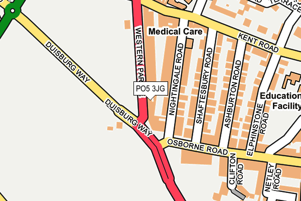 PO5 3JG map - OS OpenMap – Local (Ordnance Survey)