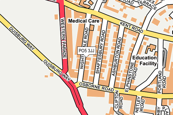 PO5 3JJ map - OS OpenMap – Local (Ordnance Survey)
