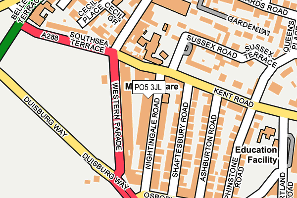 PO5 3JL map - OS OpenMap – Local (Ordnance Survey)