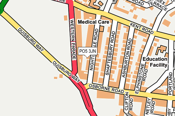 PO5 3JN map - OS OpenMap – Local (Ordnance Survey)