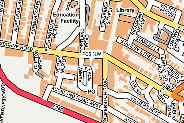 PO5 3LW map - OS OpenMap – Local (Ordnance Survey)