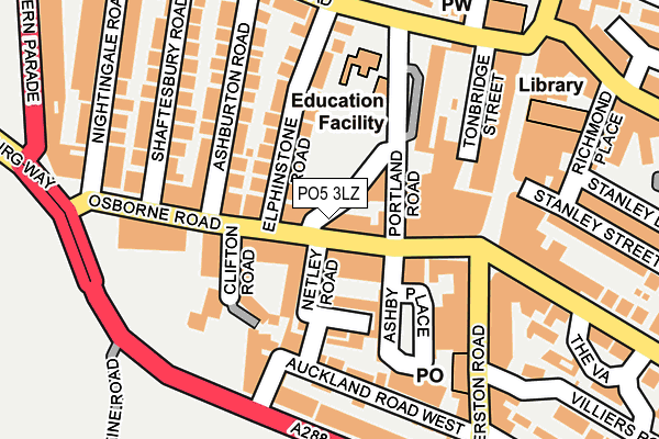 PO5 3LZ map - OS OpenMap – Local (Ordnance Survey)