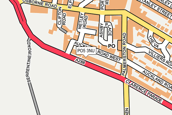 PO5 3NU map - OS OpenMap – Local (Ordnance Survey)