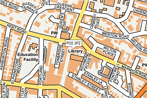 PO5 3PZ map - OS OpenMap – Local (Ordnance Survey)