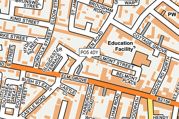 PO5 4DY map - OS OpenMap – Local (Ordnance Survey)