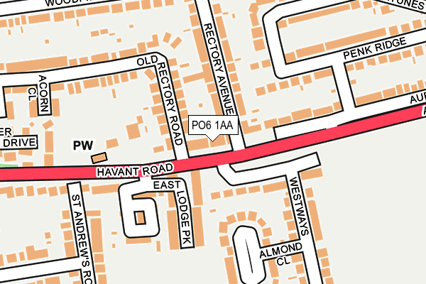 PO6 1AA map - OS OpenMap – Local (Ordnance Survey)