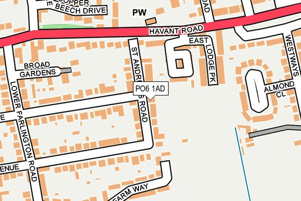 PO6 1AD map - OS OpenMap – Local (Ordnance Survey)