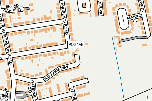 PO6 1AE map - OS OpenMap – Local (Ordnance Survey)