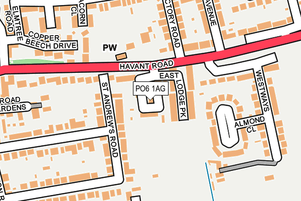 PO6 1AG map - OS OpenMap – Local (Ordnance Survey)