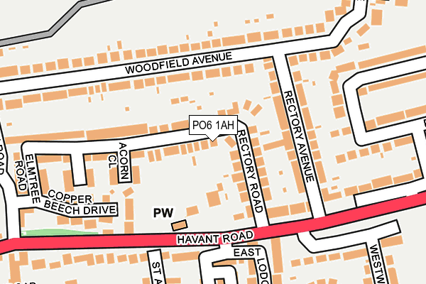 PO6 1AH map - OS OpenMap – Local (Ordnance Survey)