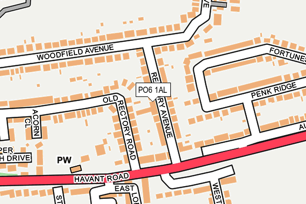 PO6 1AL map - OS OpenMap – Local (Ordnance Survey)