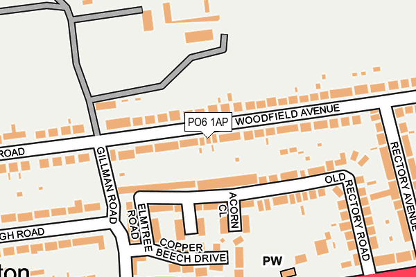 PO6 1AP map - OS OpenMap – Local (Ordnance Survey)