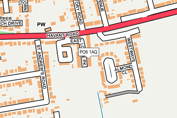 PO6 1AQ map - OS OpenMap – Local (Ordnance Survey)