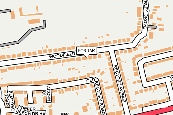 PO6 1AR map - OS OpenMap – Local (Ordnance Survey)