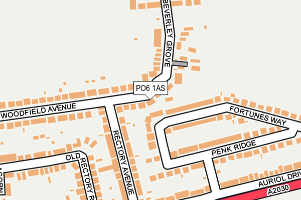 PO6 1AS map - OS OpenMap – Local (Ordnance Survey)