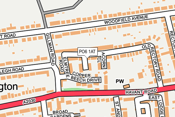 PO6 1AT map - OS OpenMap – Local (Ordnance Survey)