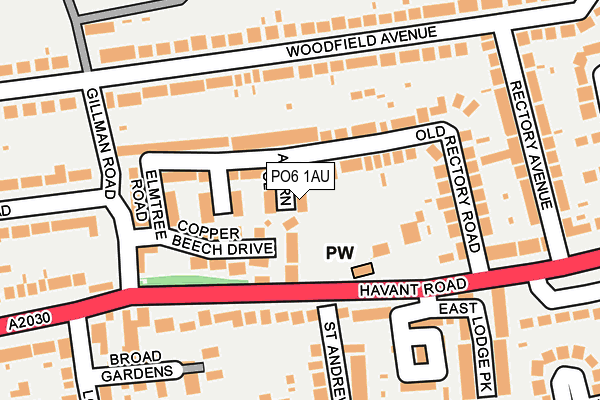 PO6 1AU map - OS OpenMap – Local (Ordnance Survey)