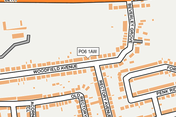 PO6 1AW map - OS OpenMap – Local (Ordnance Survey)