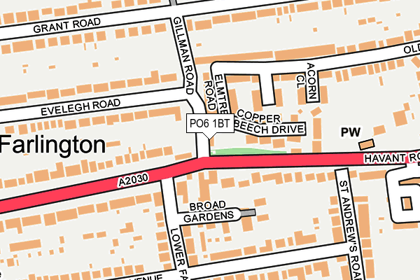 PO6 1BT map - OS OpenMap – Local (Ordnance Survey)