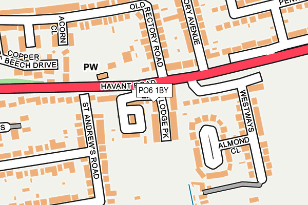 PO6 1BY map - OS OpenMap – Local (Ordnance Survey)