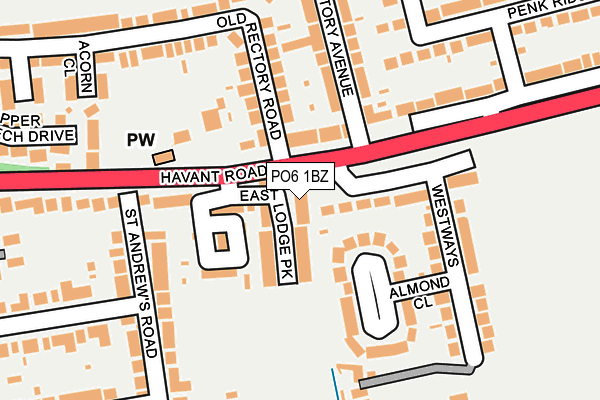 PO6 1BZ map - OS OpenMap – Local (Ordnance Survey)