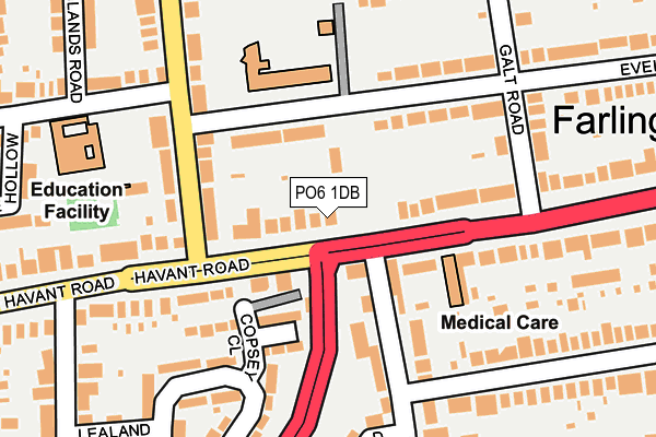 PO6 1DB map - OS OpenMap – Local (Ordnance Survey)