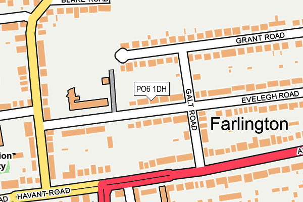 PO6 1DH map - OS OpenMap – Local (Ordnance Survey)