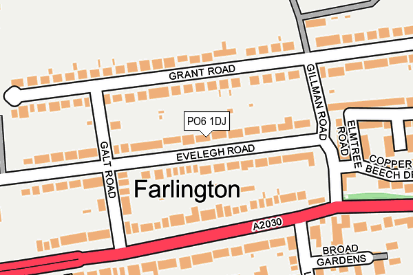 PO6 1DJ map - OS OpenMap – Local (Ordnance Survey)