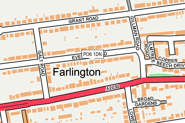 PO6 1DN map - OS OpenMap – Local (Ordnance Survey)