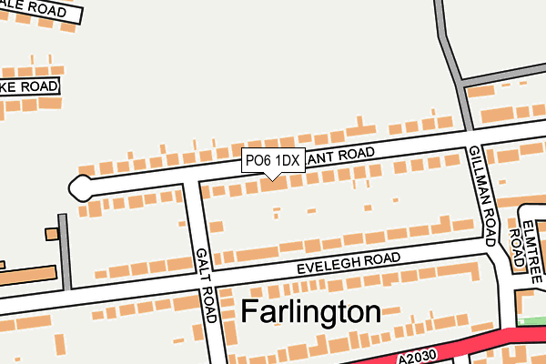 PO6 1DX map - OS OpenMap – Local (Ordnance Survey)