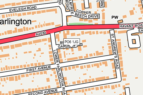 PO6 1JG map - OS OpenMap – Local (Ordnance Survey)