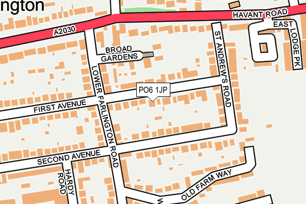 PO6 1JP map - OS OpenMap – Local (Ordnance Survey)