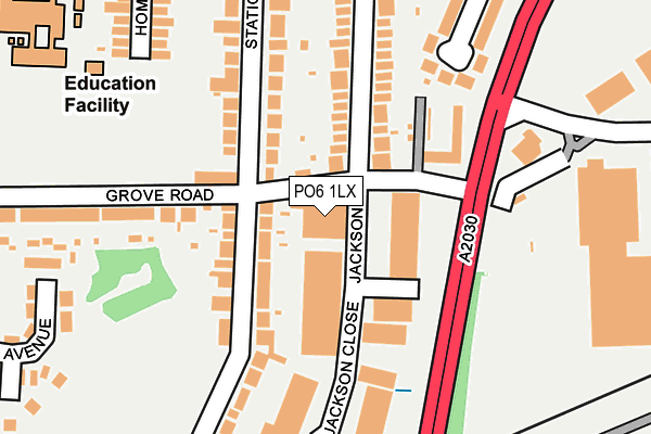 PO6 1LX map - OS OpenMap – Local (Ordnance Survey)