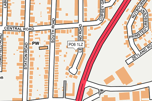 PO6 1LZ map - OS OpenMap – Local (Ordnance Survey)
